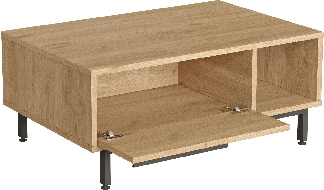 Tavolinë e ulët Hanah Home, On2-Su, ngjyrë arrë dhe lis, 90x60x37.6cm
