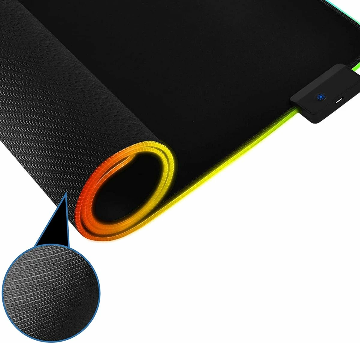 Mauspad Mozos Gaming-MP XXL 90x40cm RGB, e zezë
