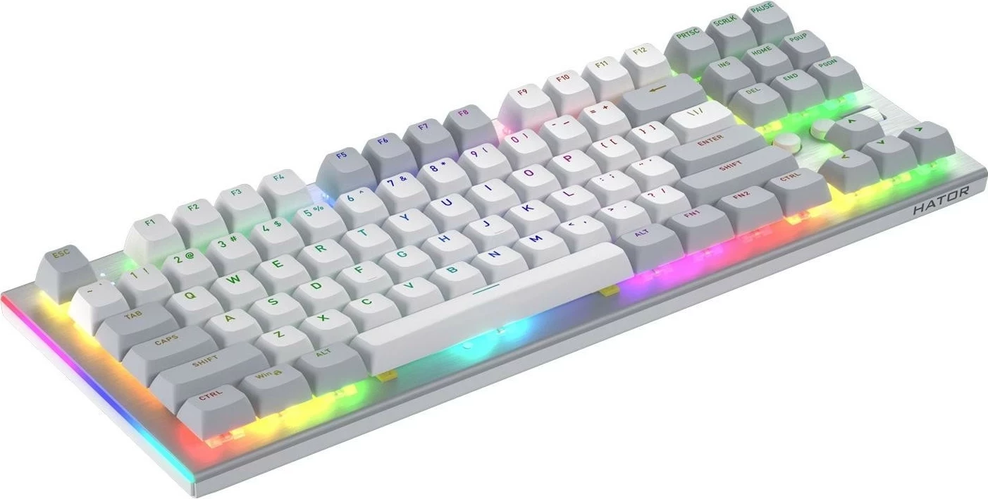 Tastierë mekanike Hator Gravity TKL HTK561, RGB, Hot-Swap, e bardhë-gri