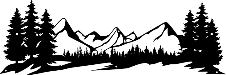 Dekor muri Mounde, metal i zi, 60x1.5x20cm