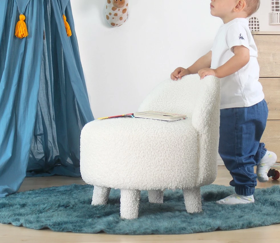 Puf i bardhë prej leshi artificial, Atelier del Sofa, Moouv 3341