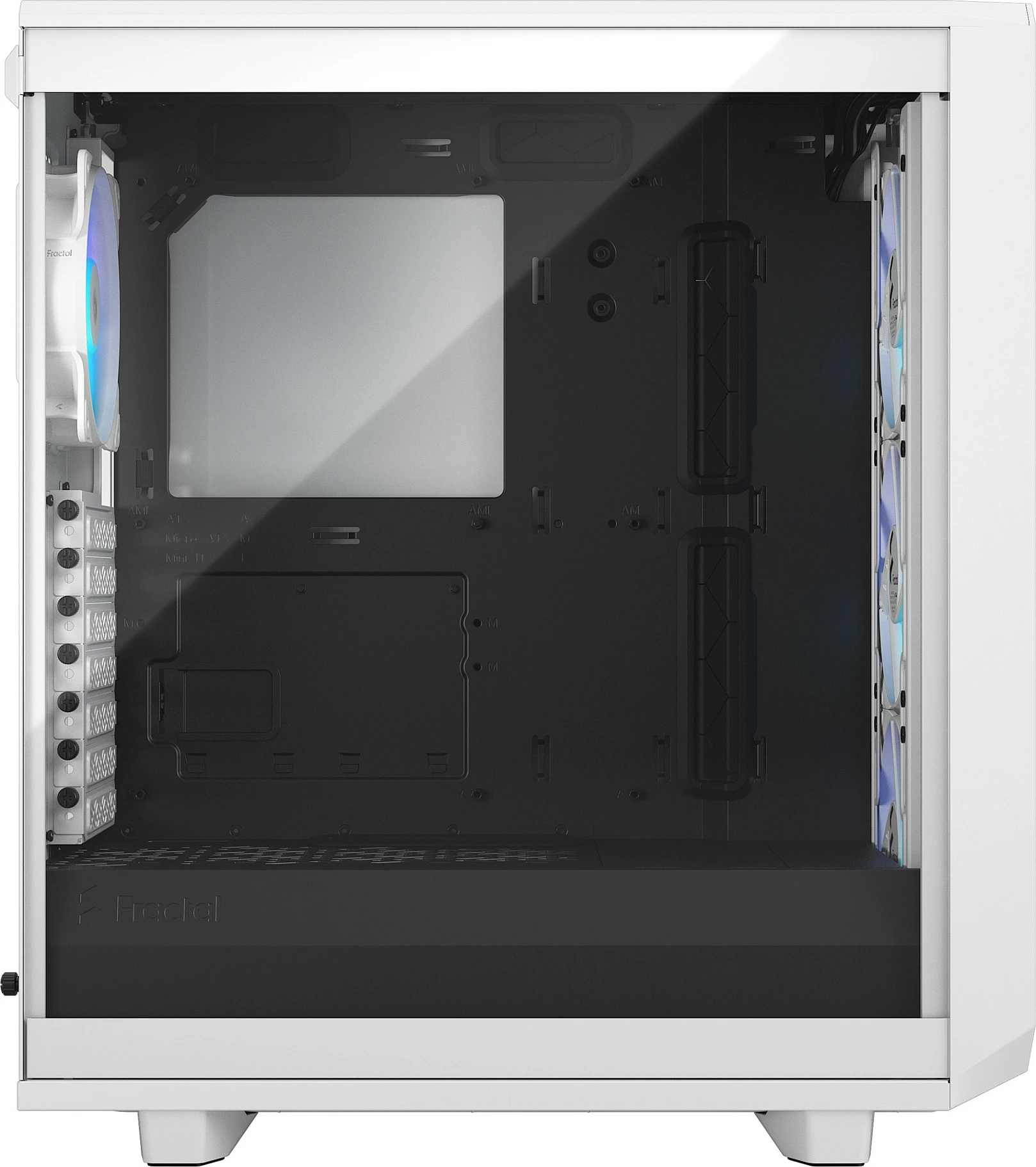 Kasë Fractal Design Meshify 2 Compact RGB, Midi Tower, Tempered Glass, e bardhë
