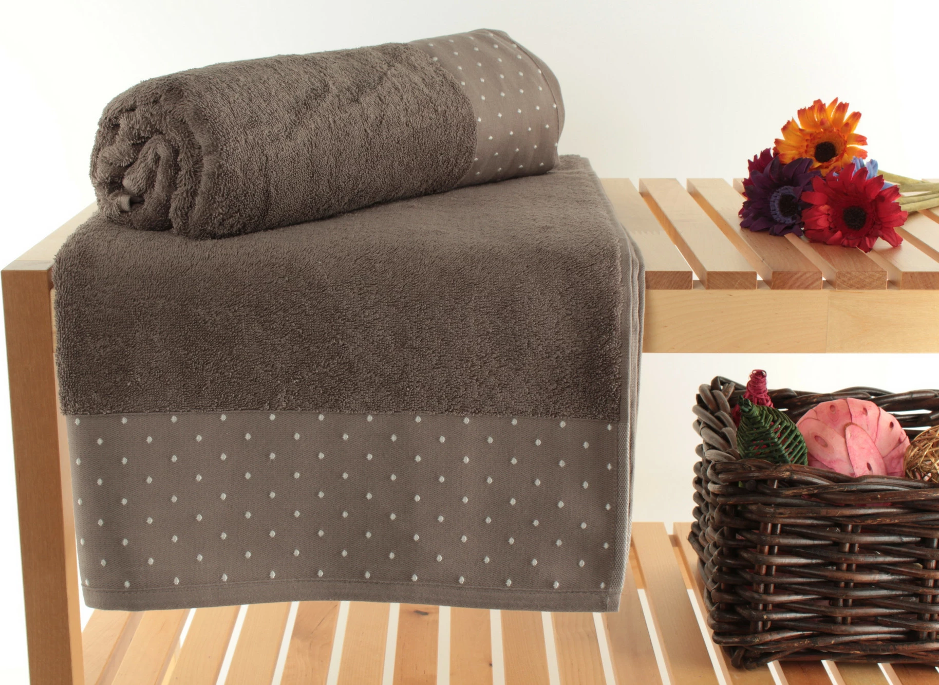 Set peshqirësh banje (2 copë), Mijölnir, Pitircik, kafe-bardhë