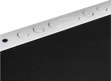 Orë alarmi digjitale LED GreenBlue GB383 me termometër, USB, 15x7.5 cm, e bardhë
