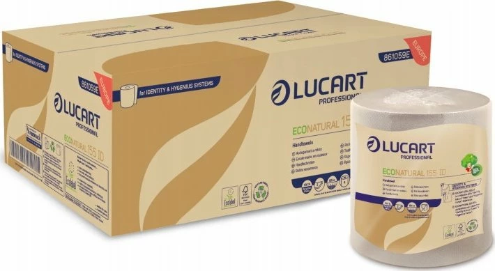 Peshqir letre n’rrotull Karen Lucart 155 ID, 2 shtresa, 155 m, Fiberpack celulozë, kafe latte, paketim 6 rrotulla