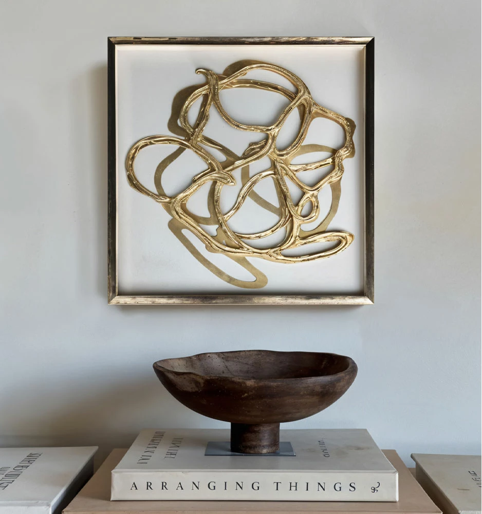 Pikturë dekorative Wild Soul, MDF, xham, ngjyrë ari dhe e bardhë, 80x80x4cm