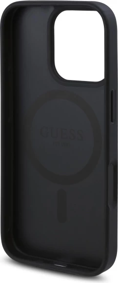 Mbështjellës Guess GUHMP16XP4ROPEMCK për iPhone 16 Pro Max 6.9", hardcase, MagSafe, zi
