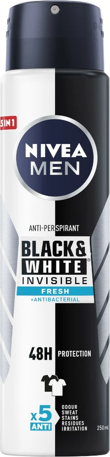 Deodorant spray për meshkuj Nivea Men Black&White Invisible Fresh 250ml
