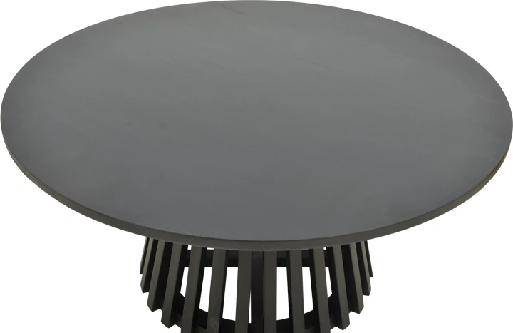 Tavolinë Radiane, dru akacie i fortë, ngjyrë e zezë, D80x40cm