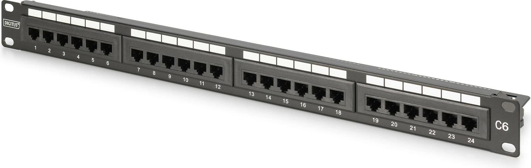 Patch panel Digitus 1U 24-Port Cat6 RJ-45 LSA, unshielded, PoE, i zi