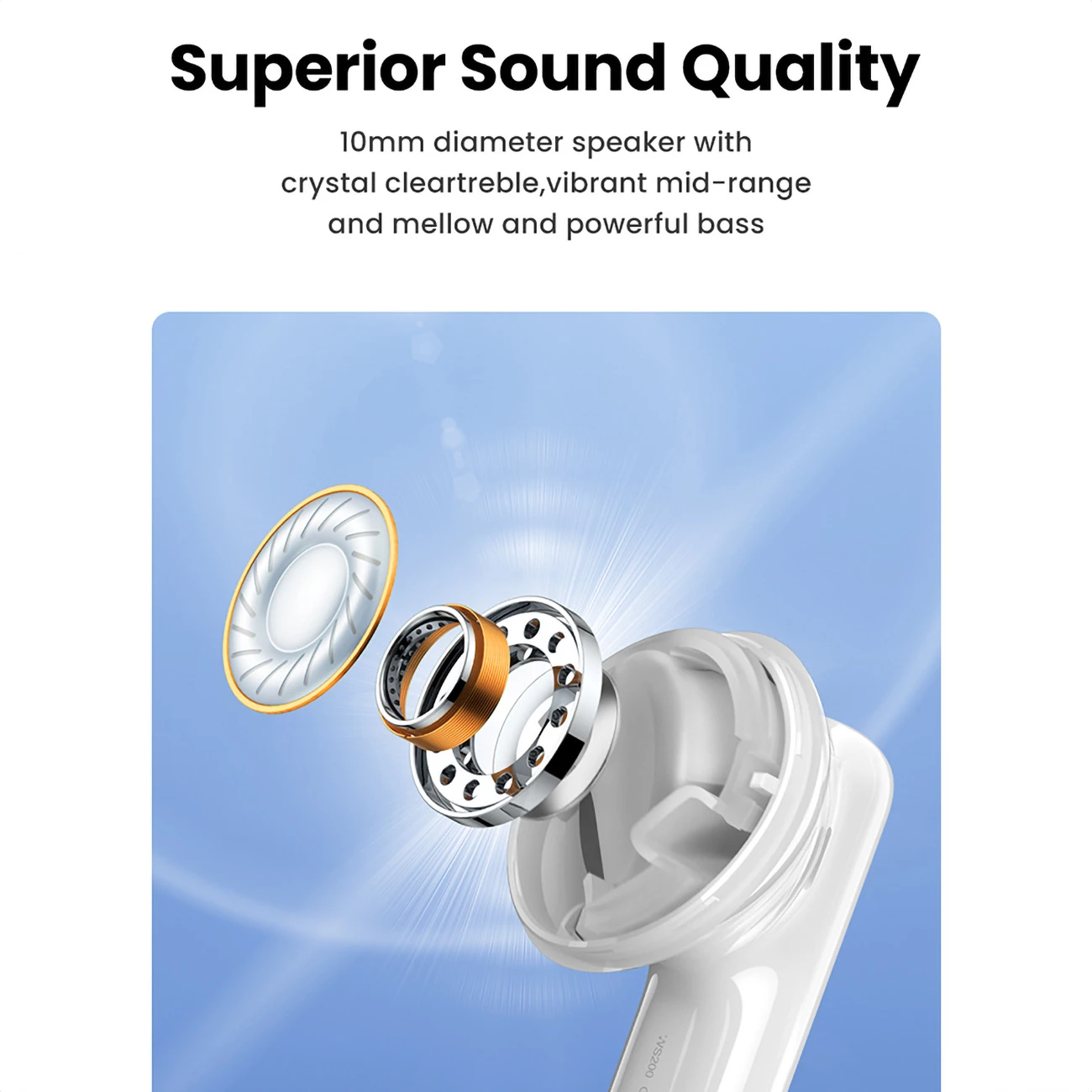 Kufje wireless Ugreen HiTune T6 me ANC, Bluetooth 5.3, 400 mAh, të bardha, me kabllo USB-A në USB-C