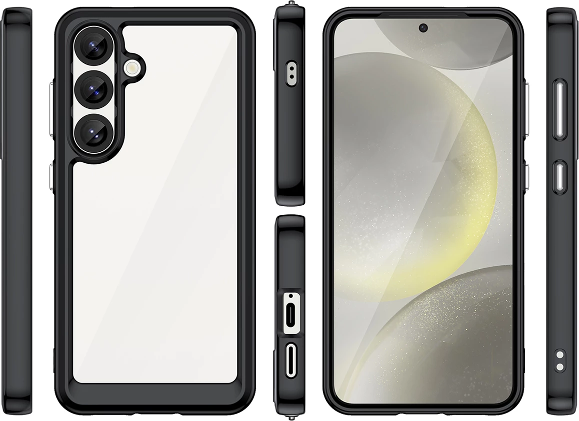 Mbështjellës Hurtel Outer Space Case për Samsung Galaxy S25, TPU/PC, i zi