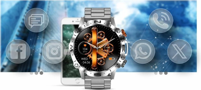 Smartwatch Gravity për meshkuj, e zezë