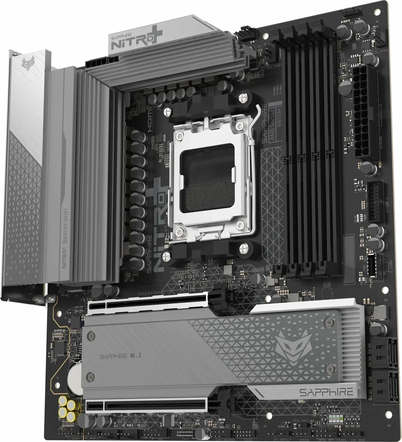 Pllakë amë Sapphire NITRO+ B850M WIFI Micro-ATX AM5, DDR5 deri 256GB, PCIe 5.0, WiFi 6, Bluetooth 5.3