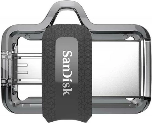 Pendrive SanDisk Ultra Dual Drive m3.0, 128GB, USB 3.0/microUSB, Gri/Argjend