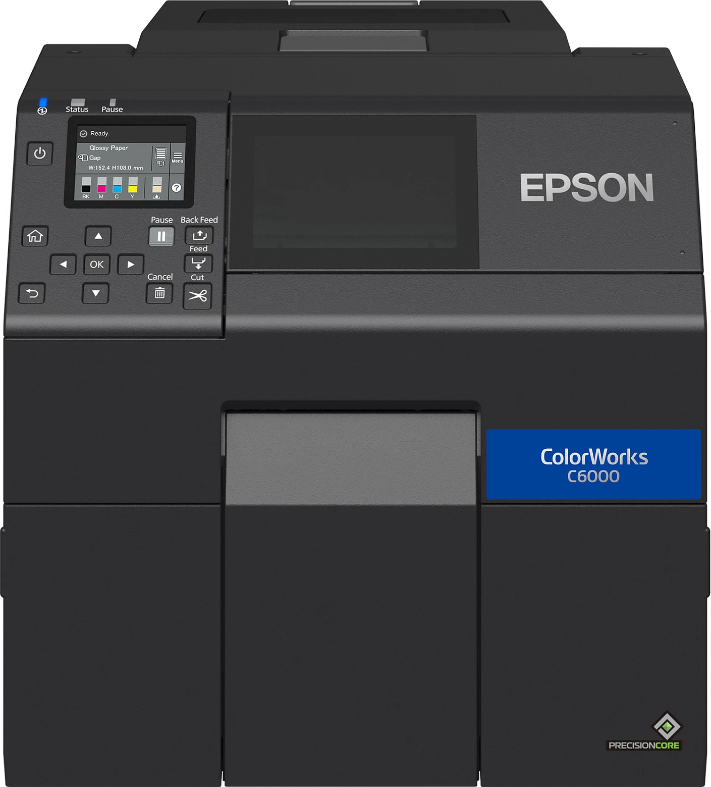 Printer etiketash Epson ColorWorks C6000Ae, inkjet me ngjyra, 1200x1200 DPI, Ethernet/USB, prerje automatike, i zi