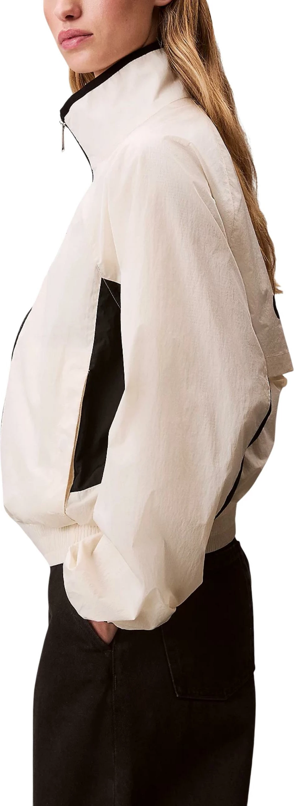 Jakne sportive për femra Calvin Klein Jeans Retro Track LV047C506G, latte [Madhësia: XS]