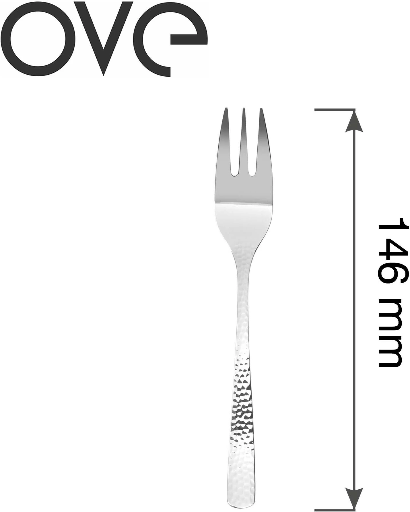 Pirun për tortë OVE Veneto 146 mm, çelik inox 18/10, set 12 copë, argjend