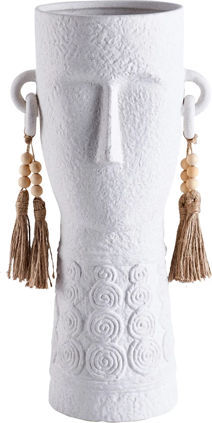 Vazë dekorative Eris, qeramike, e bardhë, 25x19x50cm