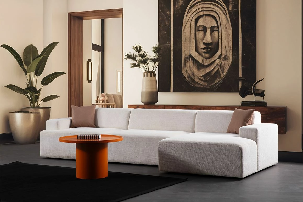 Kënd divan Melva, ngjyrë e bardhë, Atelier del Sofa (L1,5 + O2 + Chl Djathtas)