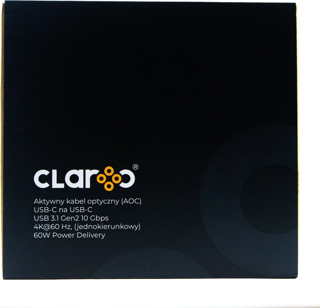 Kabllo USB-C Claroc aktiv 15m, 4K@60Hz, 60W, e zezë