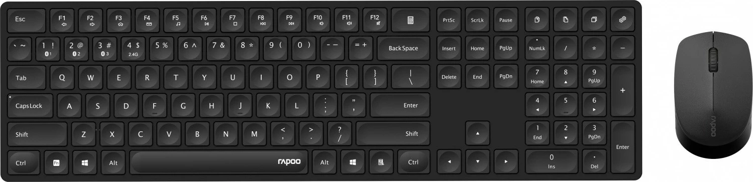 Set wireless tastierë dhe maus RAPOO 8020M, i zi