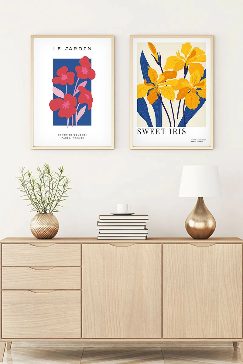 Set pikturash dekorative me kornizë, MDF, shumëngjyrëshe, Wallity, Huhu171, 30x40cm (3 copë)