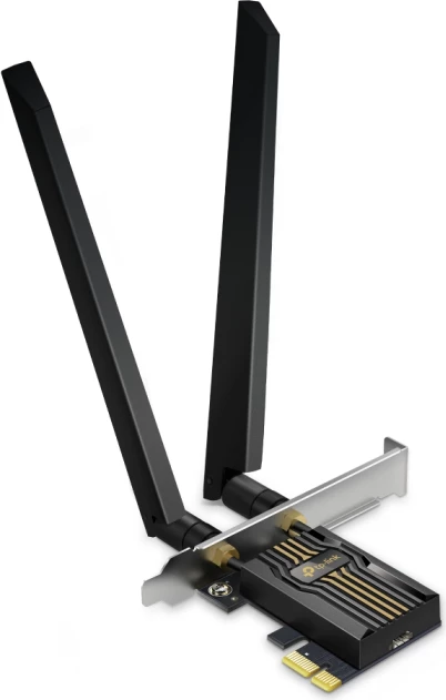 Kartelë rrjeti PCIe TP-LINK Archer TBE552E Wi‑Fi 7 BE9300, tri-band, Bluetooth 5.4, 2 antena të jashtme, e zezë, set