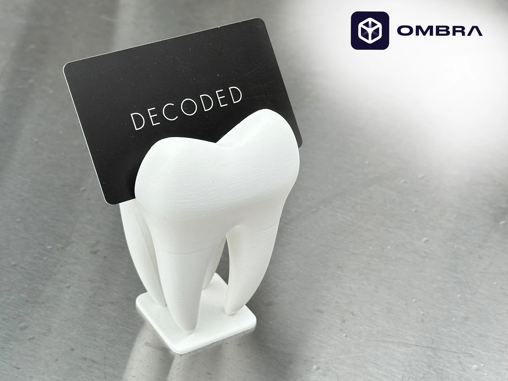 Mbajtëse për Vizitkarta Në Formë Dhëmbi, e bardhë