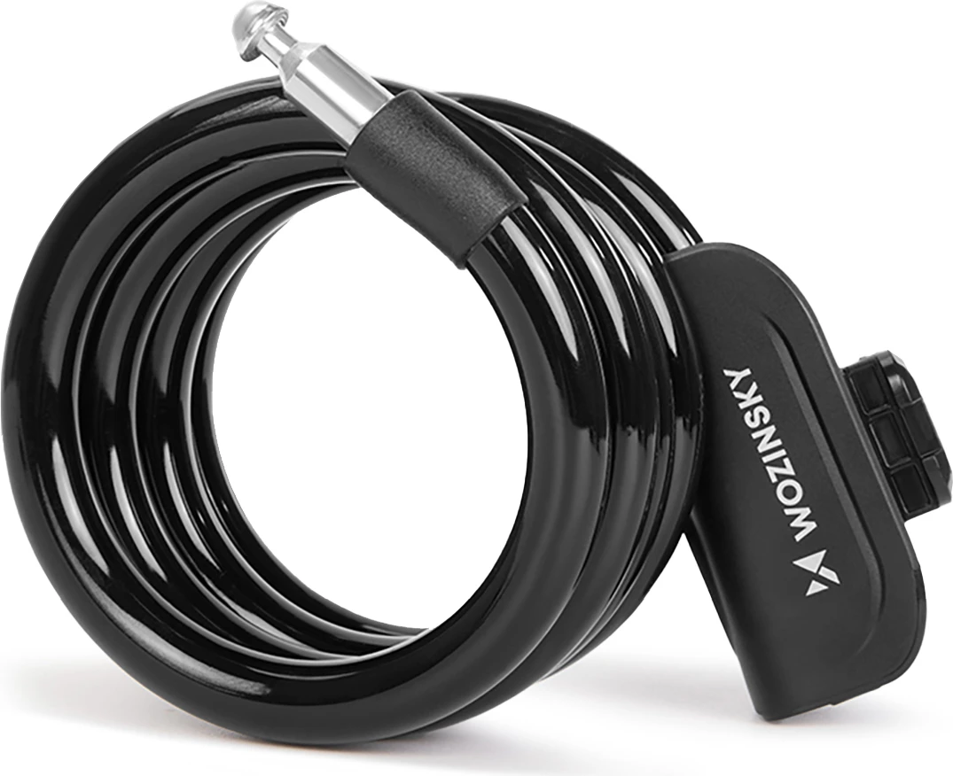Kyç kabllo antivjedhje, Wozinsky WPB-01R, portativ me kabllo çeliku, me 2 çelësa, për biçikleta, ebike dhe motoçikleta, e zezë