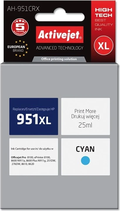 Ngjyrë Activejet AH-951CRX për printer HP, i kaltër