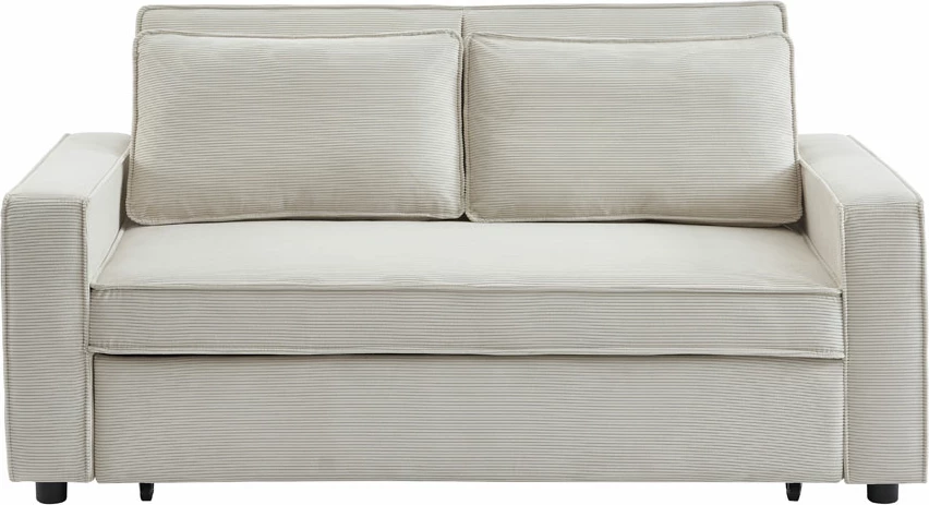 Kubo divan shtrat 3 vende, ngjyrë e bardhë e çelët, 172x90x89