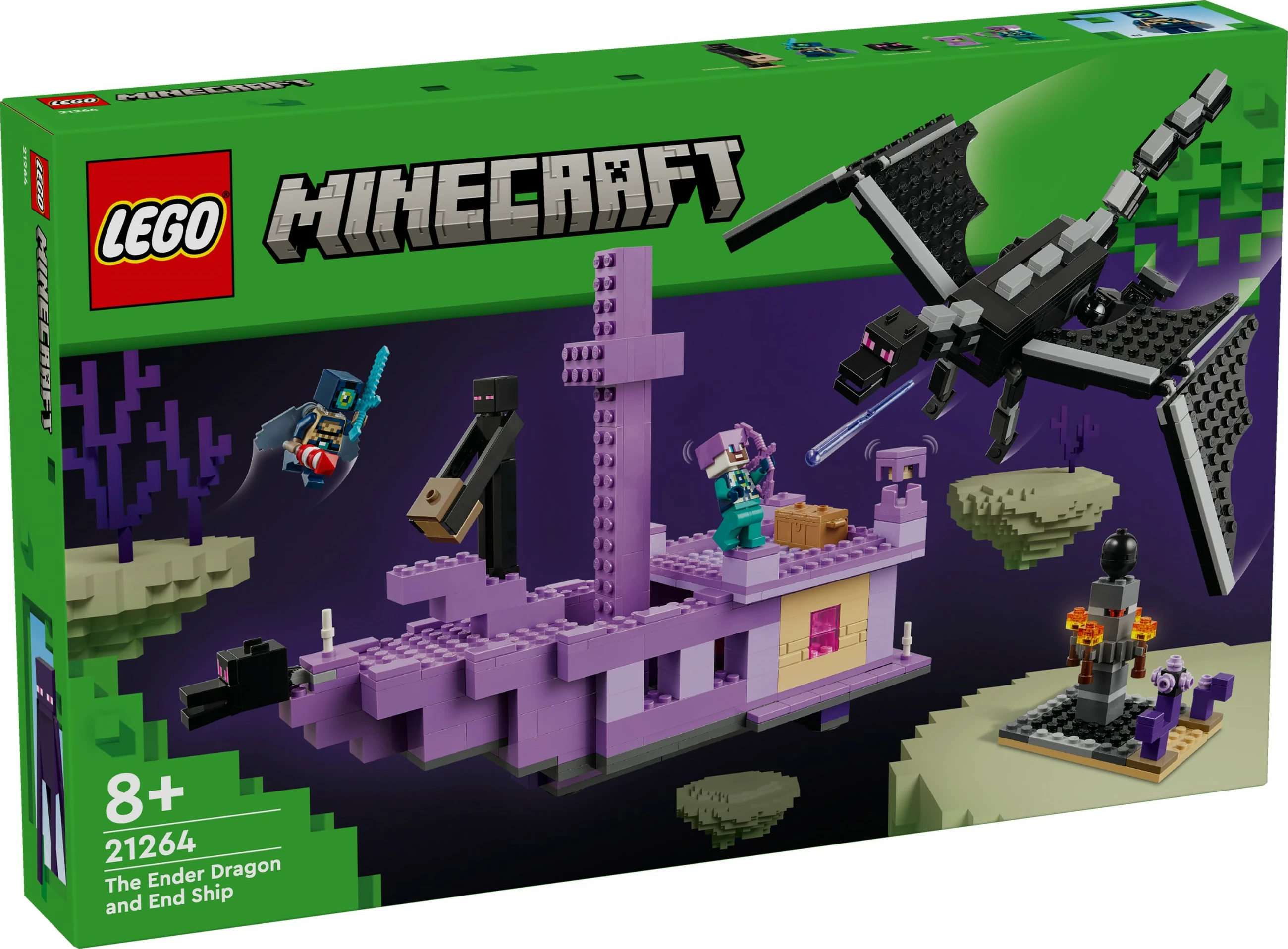 Set lodrash LEGO Minecraft 21264 Ender Dragon edhe End Ship
