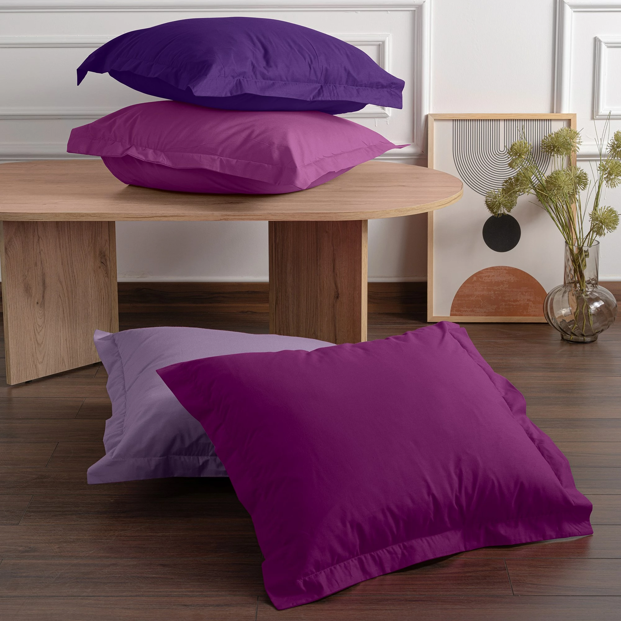 Set këllëfësh jastëku Oxford (2 copë), ngjyrë vjollcë, L'Essentiel Linge de Maison, 42