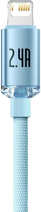Kabllo USB-C në Lightning Baseus Crystal Shine CAJY001103, 1.2m, 2.4A, kaltër