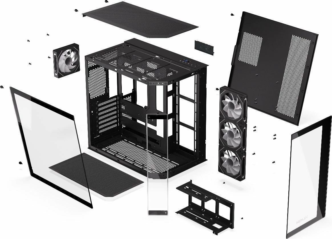 Kasë Krux Empero ARGB (KRXD010) midi tower ATX, e zezë