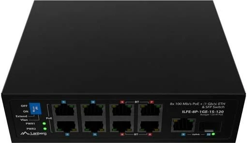 Switch LANBERG Lanberg switch, 8x PoE, 2x Gigabit, për RACK 19"