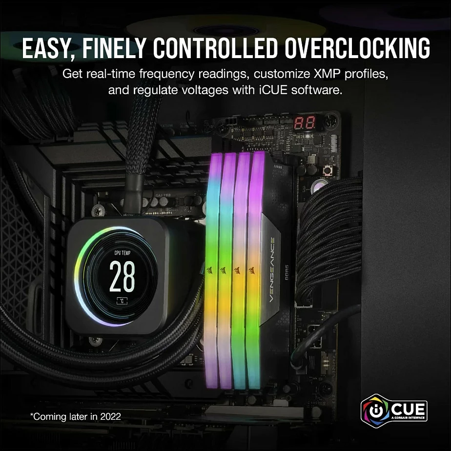 RAM Memorje Corsair Vengeance RGB CMH96GX5M2B7000C40, 96GB (2x48GB) DDR5 7000MT/s 4800MHz, RGB multikolor
