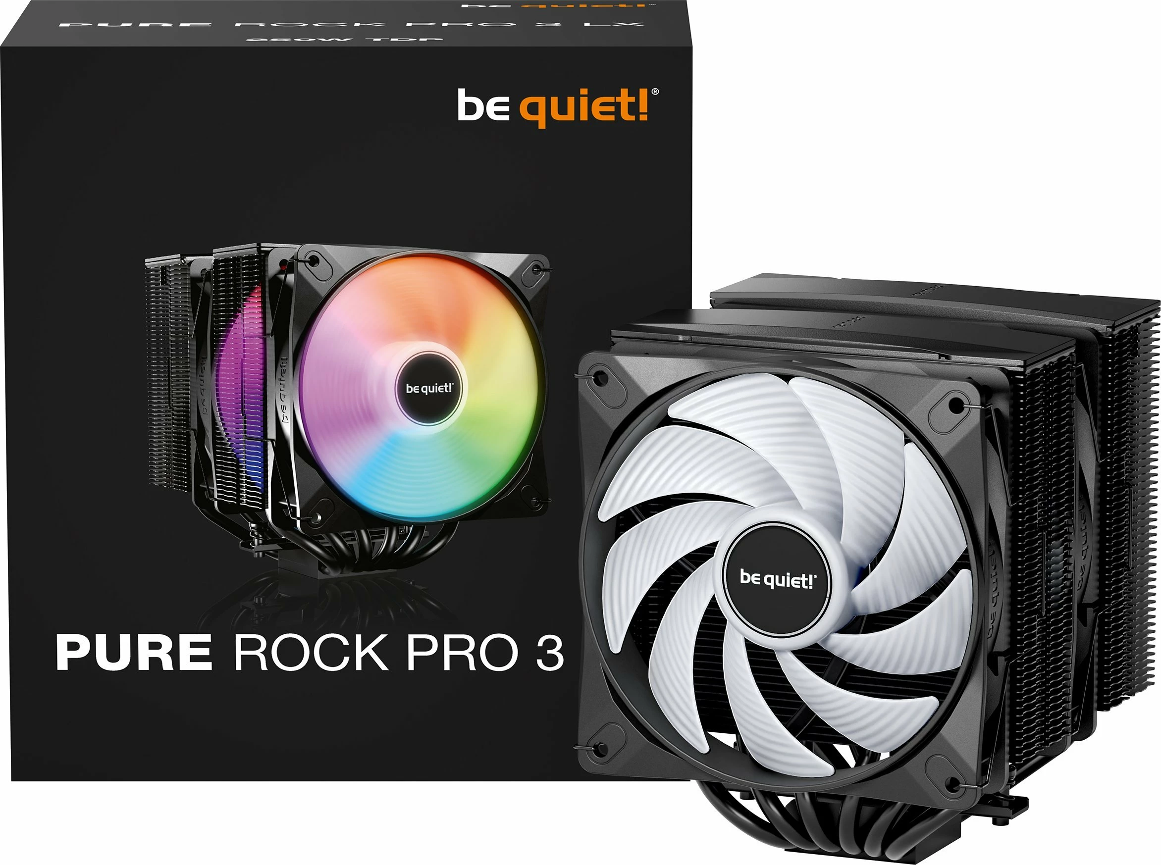 Ftohës CPU be quiet! Pure Rock Pro 3 LX BK043, 2x120mm ARGB, 250W TDP, i zi