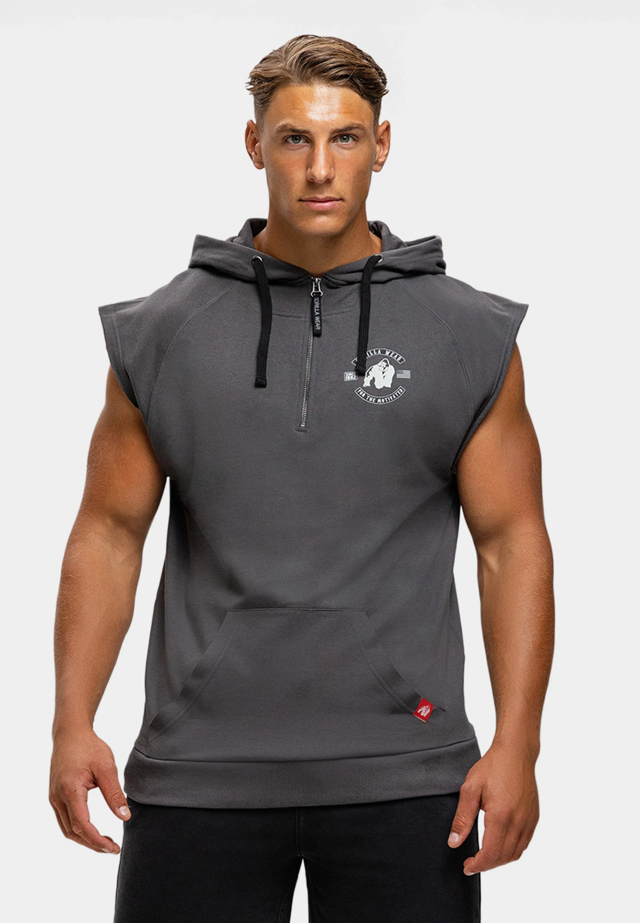 Huntley Sleeveless Hoodie - Dark Gray
