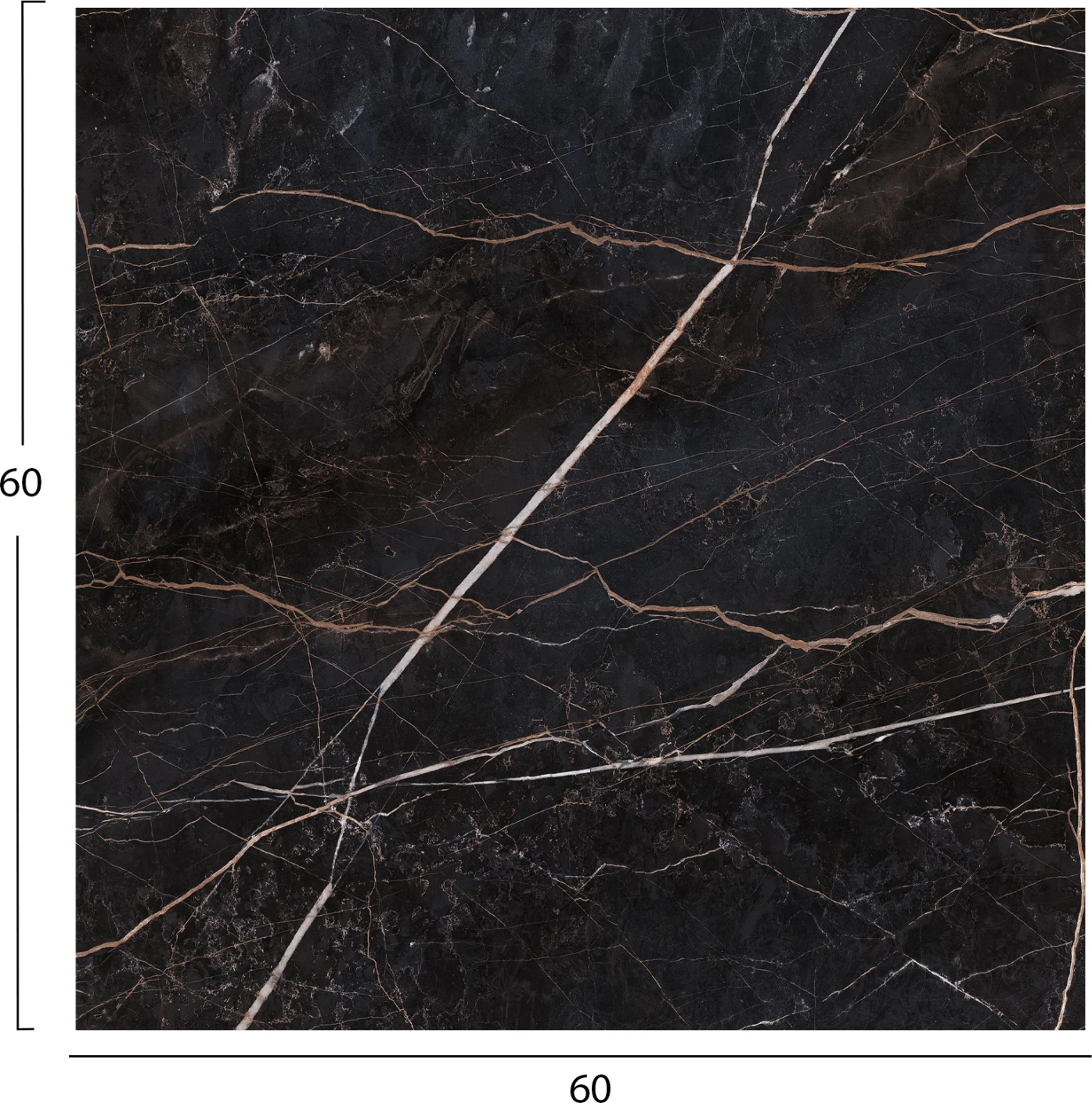 Sipërfaqe tavoline katrore, ngjyrë mermeri të zi, HPL, 60x60cm, set prej 2 copësh