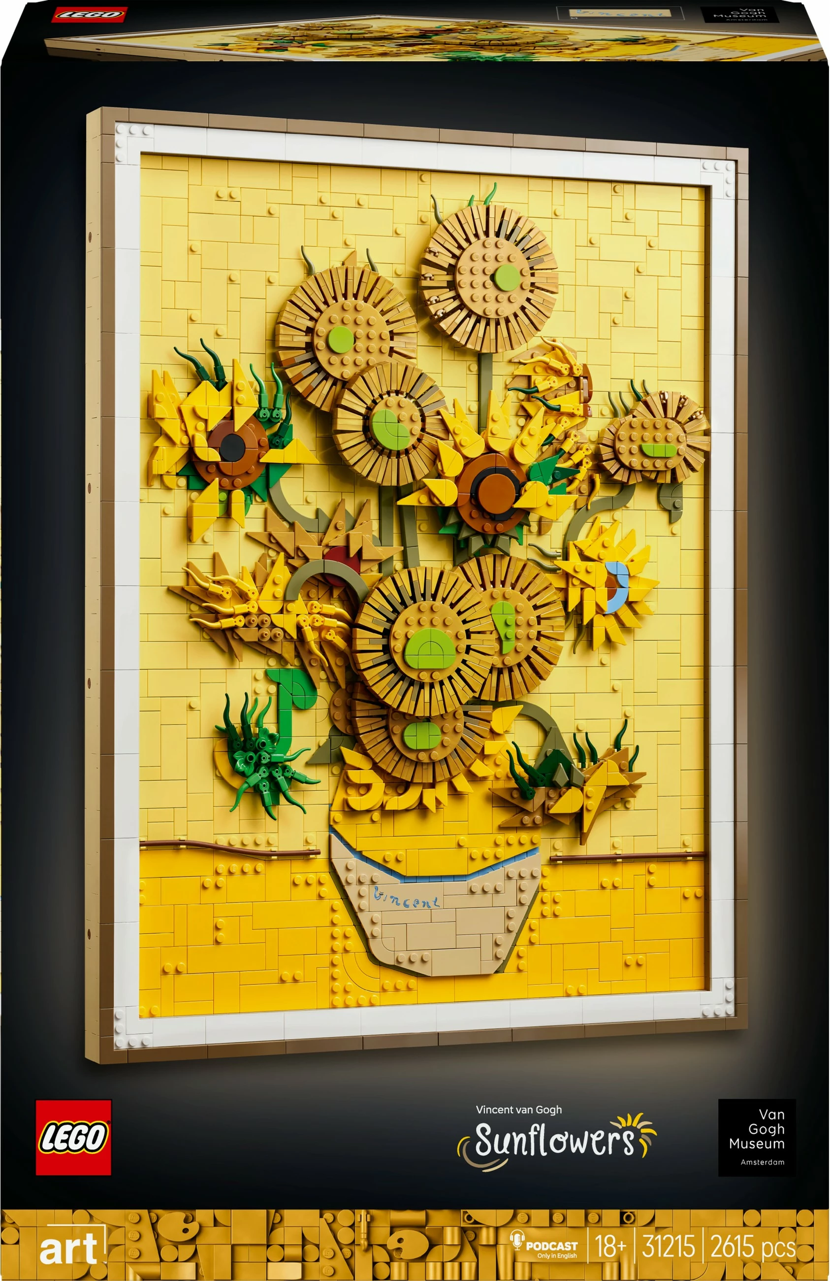 Set ndërtimi LEGO Art 31215 Vincent van Gogh Sunflowers, shumëngjyrësh