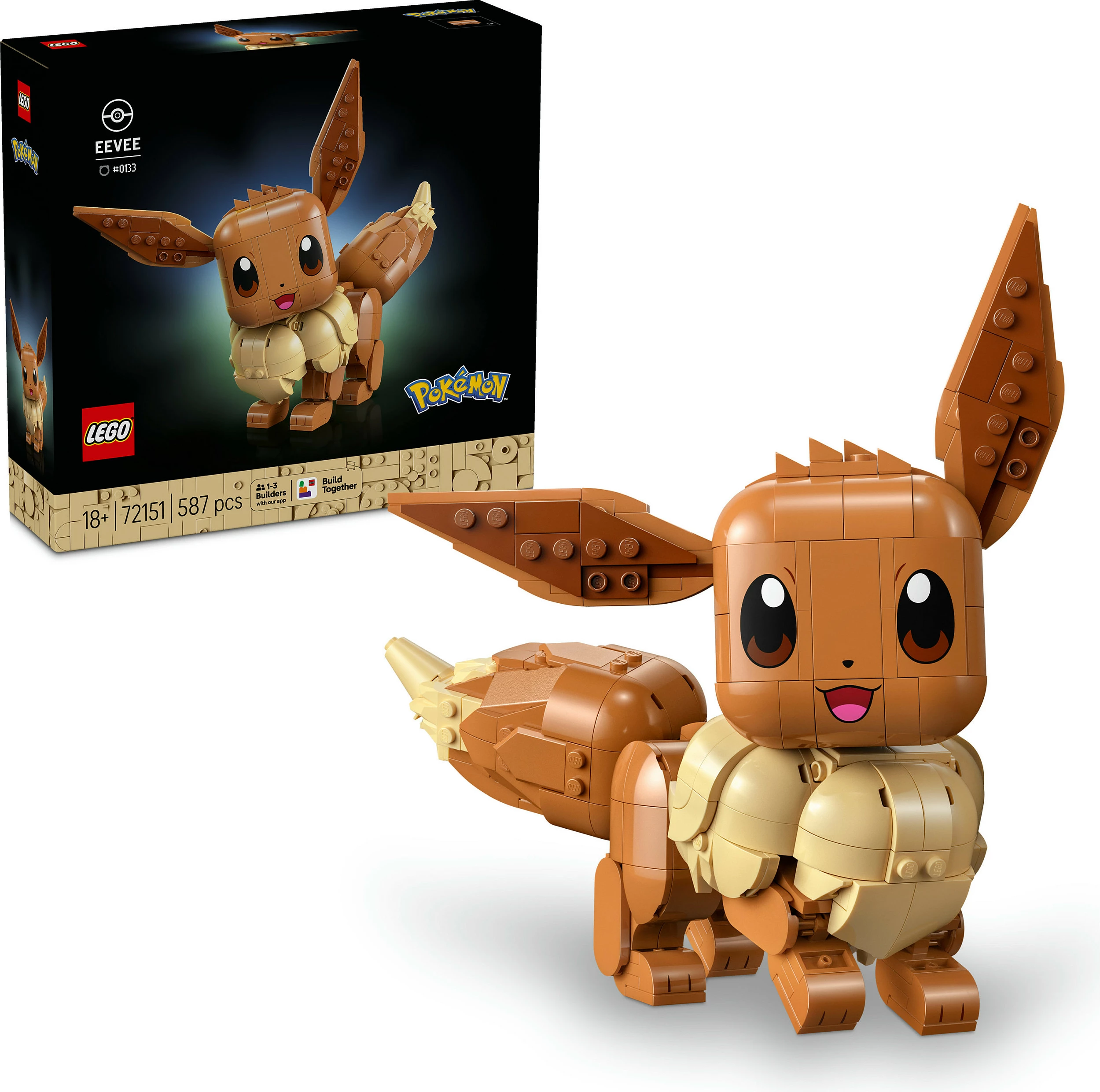 Set ndërtimi LEGO Pokémon Eevee (Evoli) 72151, 587 copë, 18+, Multicolor