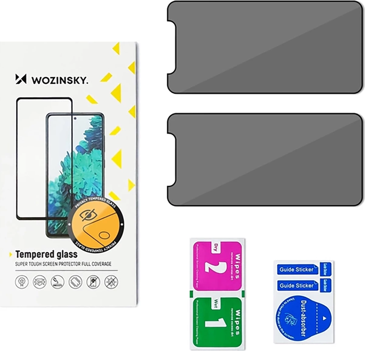Xham mbrojtës Wozinsky Privacy Glass për Xiaomi Redmi 14C 5G, 2 copë, i zi