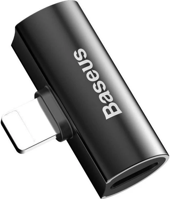 Adapter Baseus L46, me dy dalje Lightning, ngjyrë e zezë