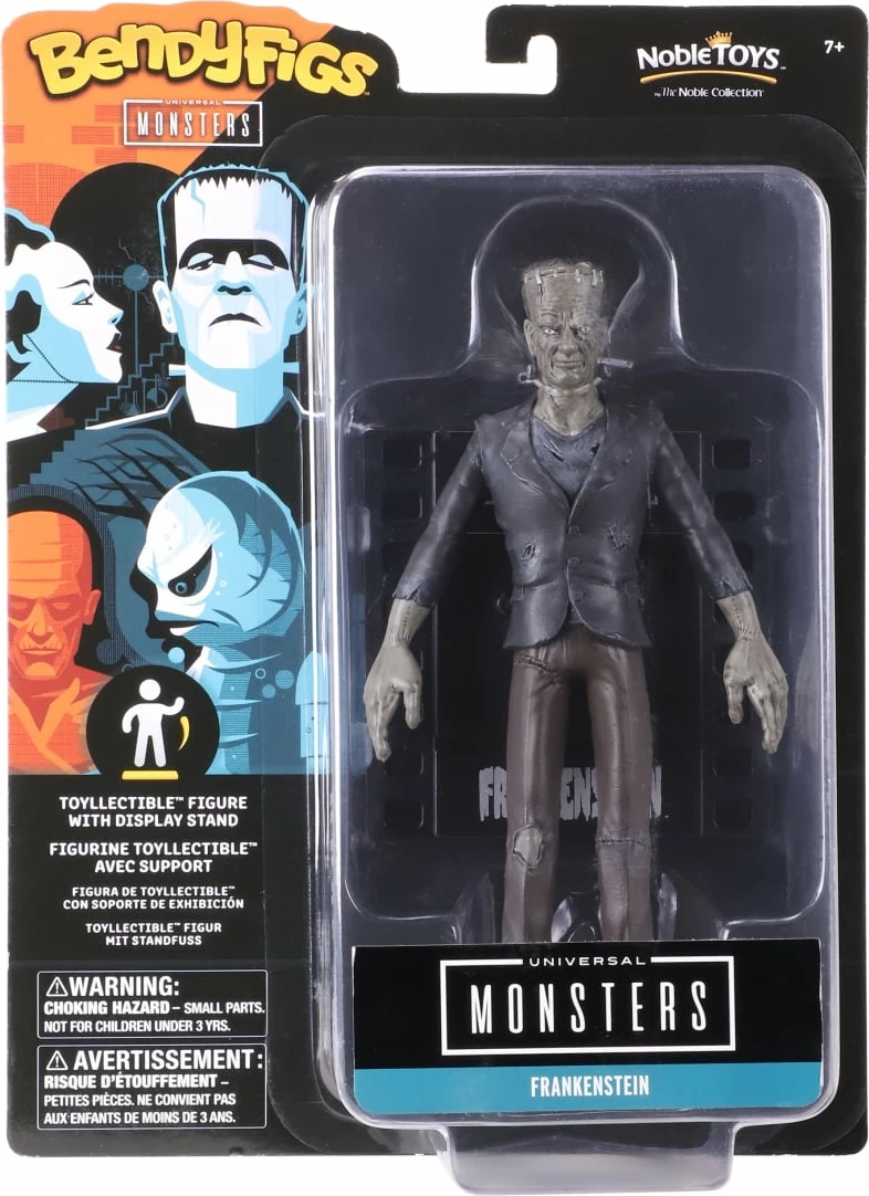 Figurinë NOBLE COLLECTION Bendyfig Universal Monsters Frankenstein 19 cm e përkulshme me stendë
