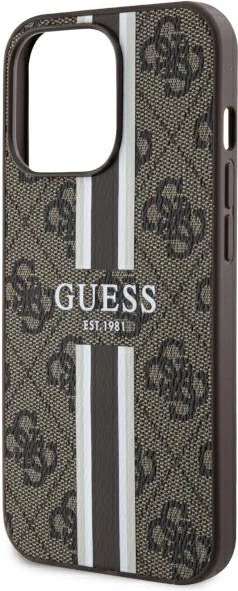 Mbështjellës Guess 4G Printed Stripes MagSafe për iPhone 13 Pro/13 6.1", kafe