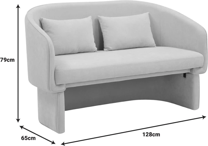 Divan dy ulësesh Playmob, ngjyrë pllakë, 128x65x79cm