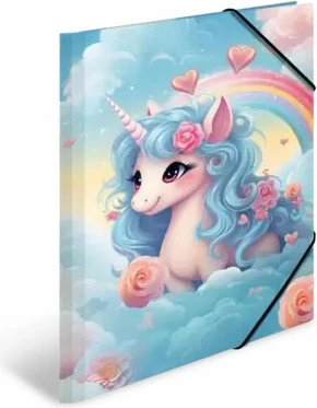Dosje elastike HERMA Happy Unicorns, A3, karton, shumëngjyrëshe