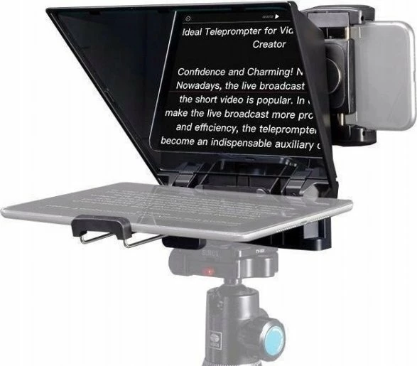 Teleprompter Feelworld TP2A 8\" me telekomandë Bluetooth, set adaptorë lente 8 copë, i zi